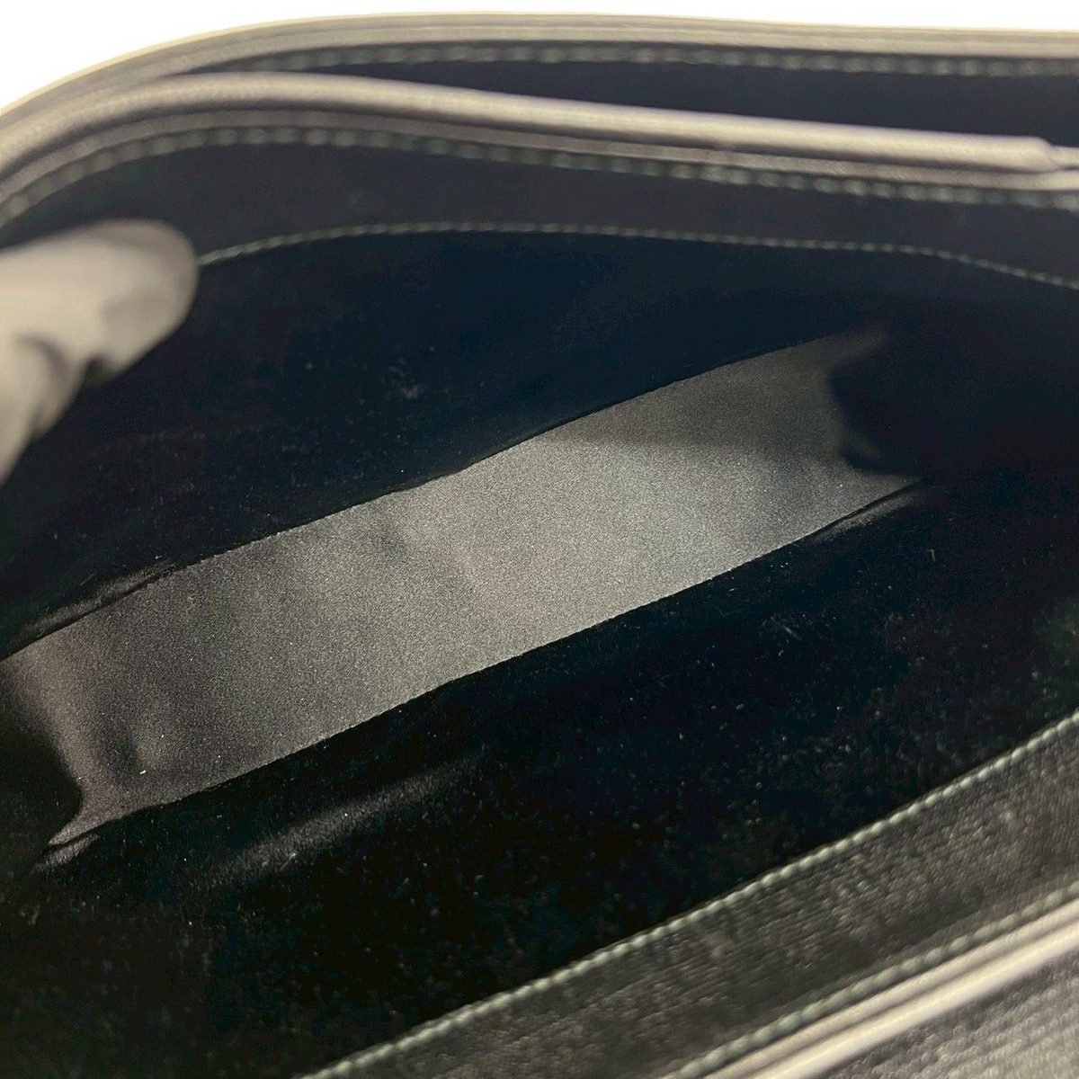 Saint Laurent Yves Logo Leather Shoulder Bag Pochette Black — view 9