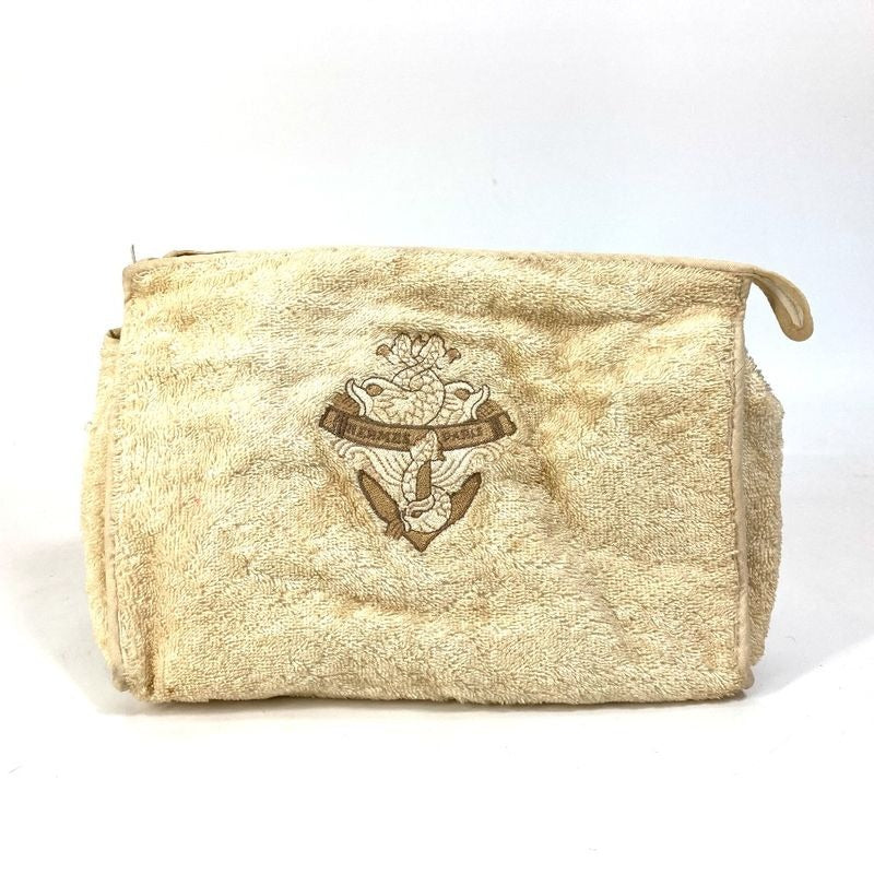 Hermes Pouch Logo Pile Beige