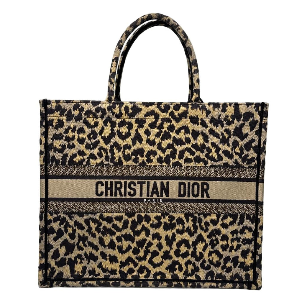 Dior Book Tote Bag Large Leopard