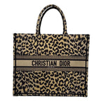 Dior Book Tote Bag Large Leopard