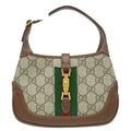 Gucci 2-Way Bag Jackie 1961 GG Supreme Canvas Leather Beige Brown Gold Mini