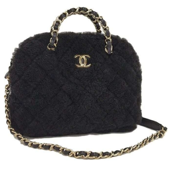 Chanel 2-Way Bag Coco Mouton Black