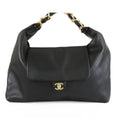 Chanel Maxi Hobo AS Black Gold Calfskin Handbag