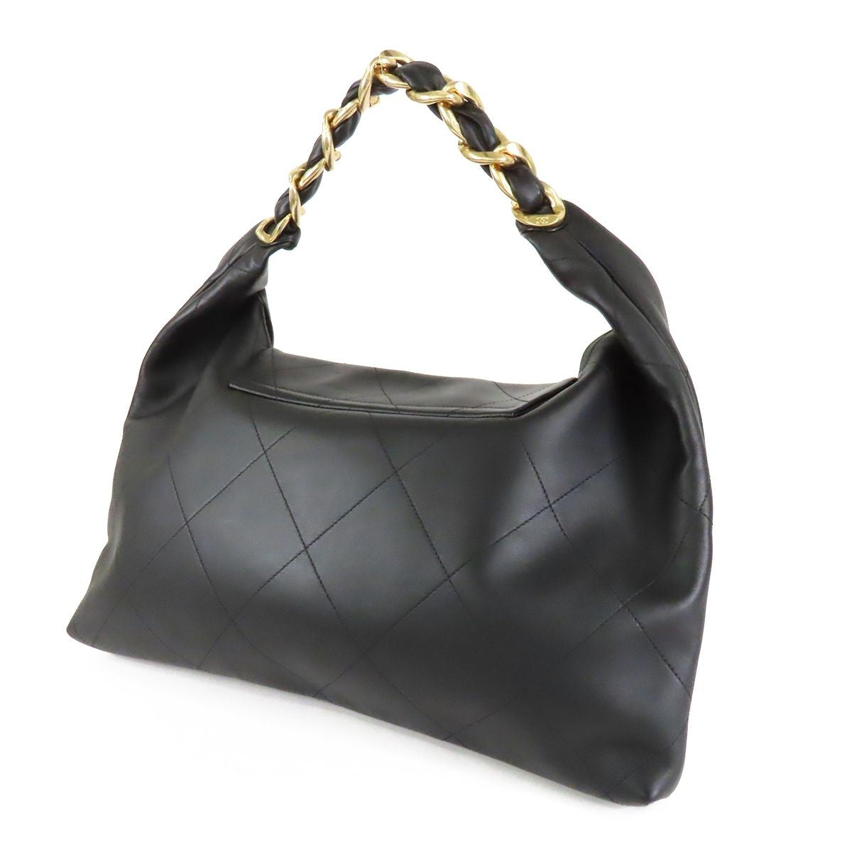 Chanel Maxi Hobo AS Black Gold Calfskin Handbag — view 2