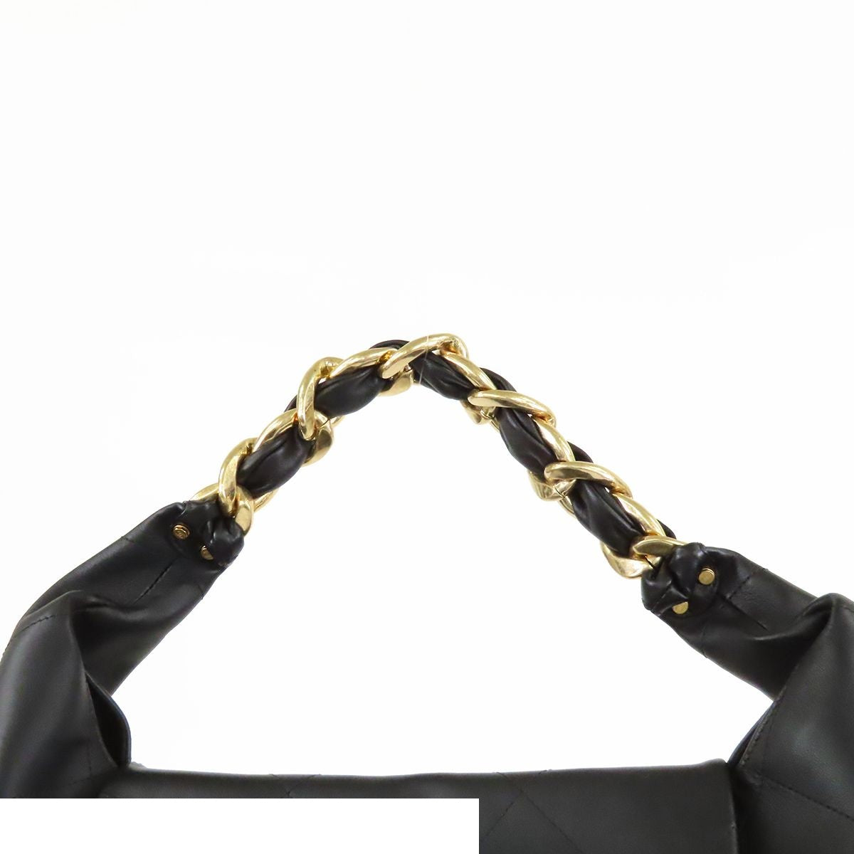 Chanel Maxi Hobo AS Black Gold Calfskin Handbag — view 4