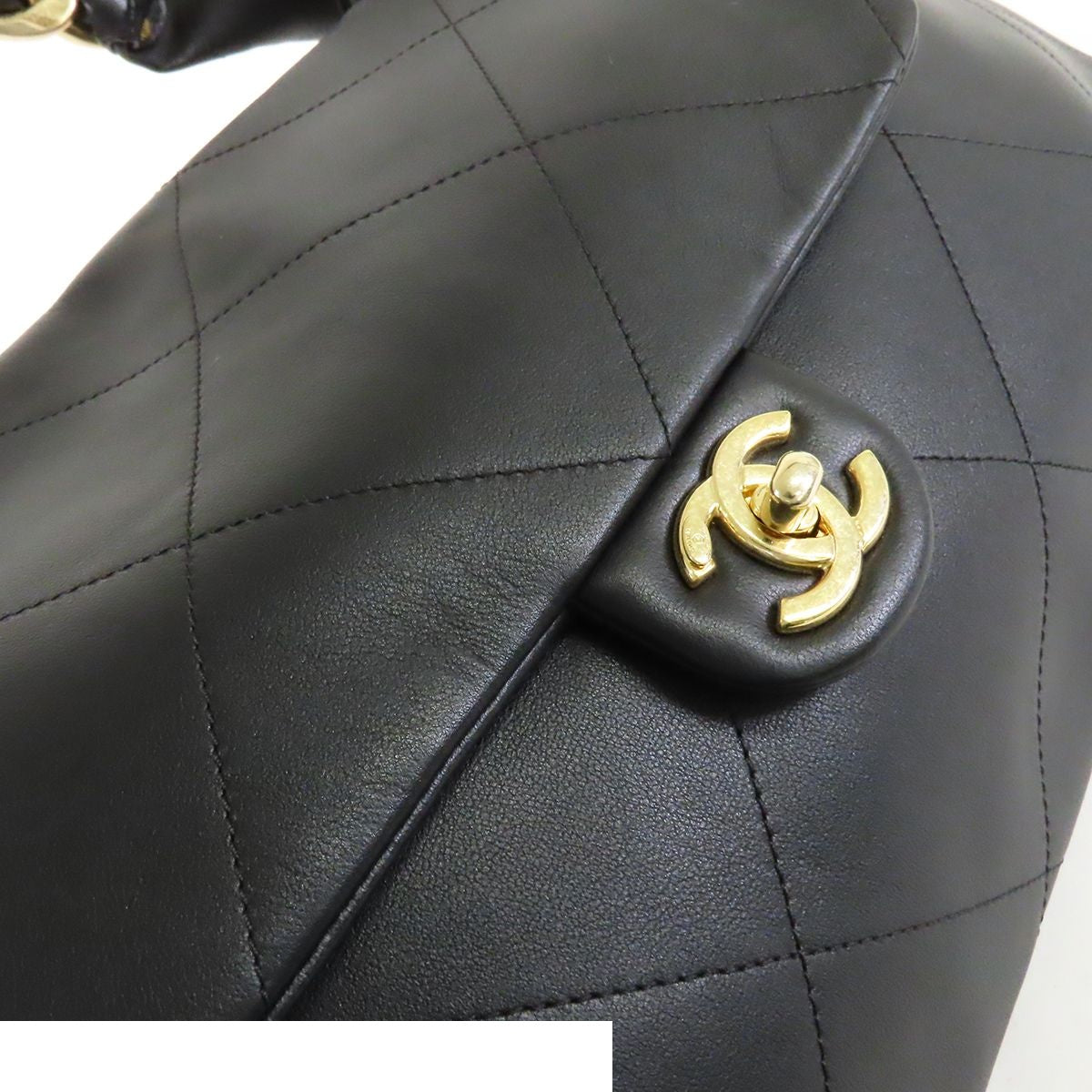 Chanel Maxi Hobo AS Black Gold Calfskin Handbag — view 6