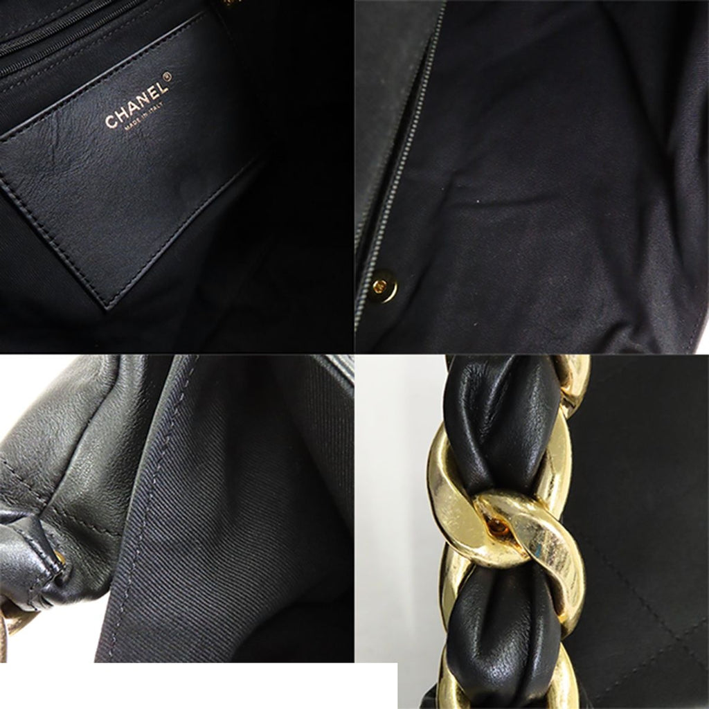 Chanel Maxi Hobo AS Black Gold Calfskin Handbag — view 8