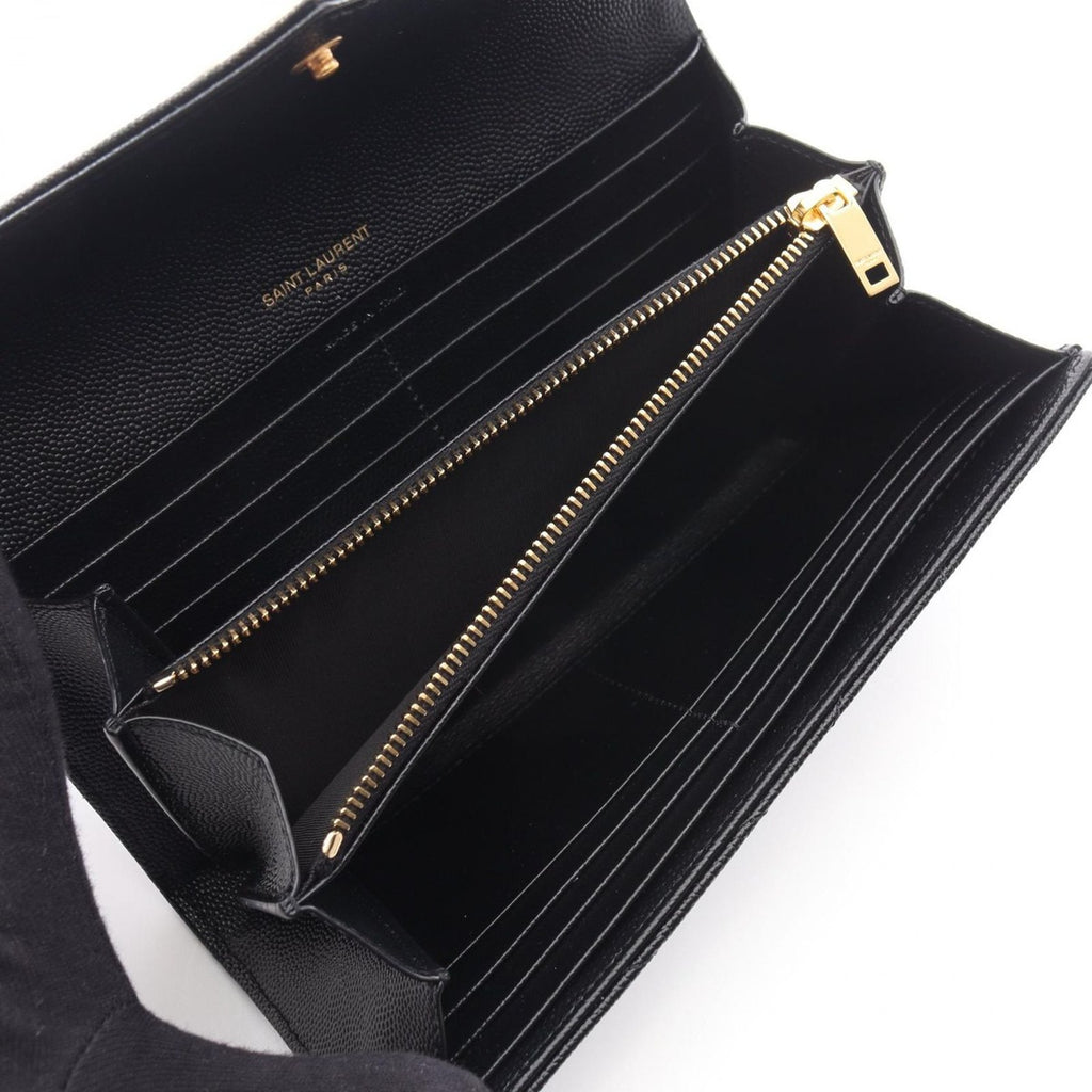 Saint Laurent Paris Bifold Long Wallet Monogram Nero Leather — view 3