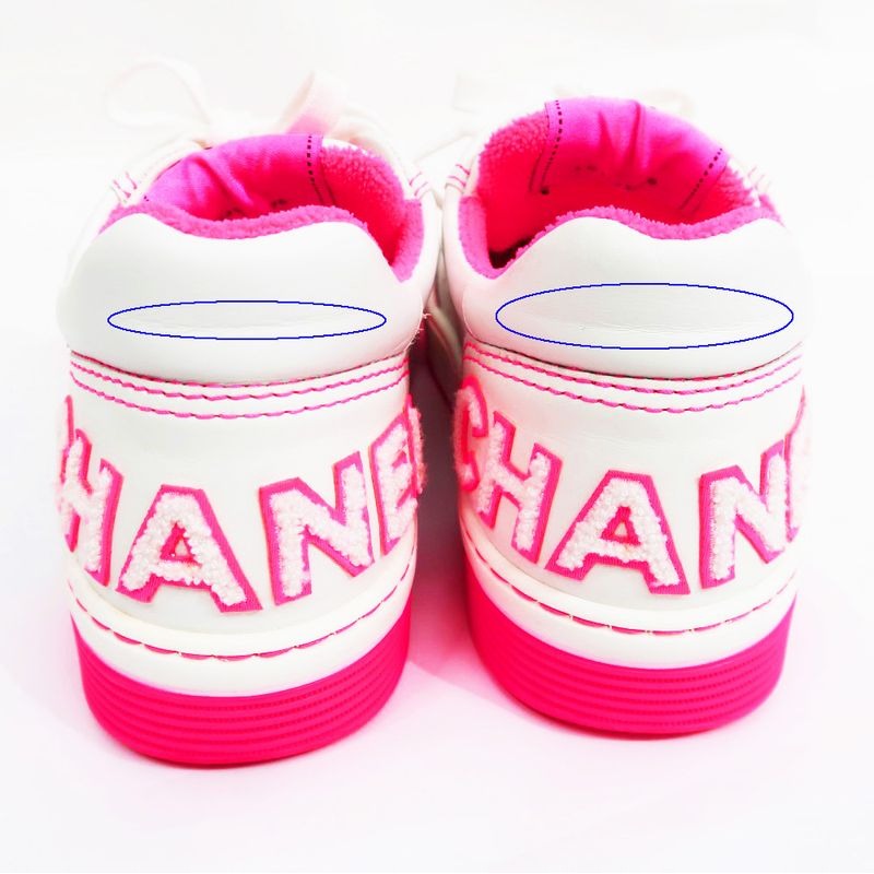 Chanel Sneakers Size 36 White Pink Punching Leather Lady — view 5