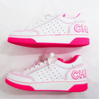 Chanel Sneakers Size 36 White Pink Punching Leather Lady — view 7