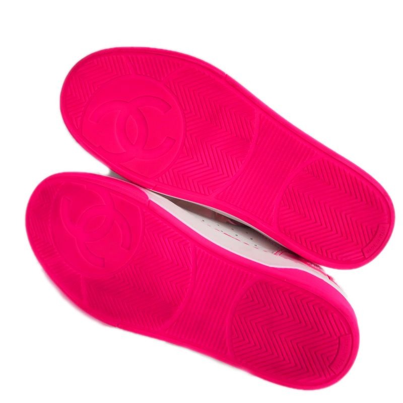 Chanel Sneakers Size 36 White Pink Punching Leather Lady — view 9