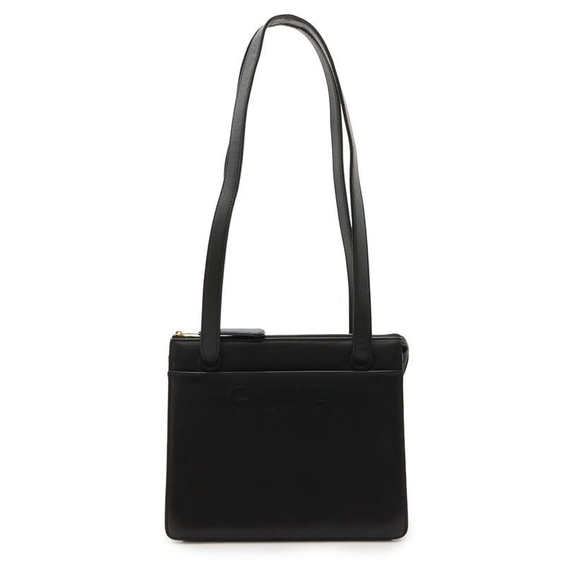 Chanel Logo Embroidery Tote Bag Leather — view 2