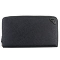 Prada 2 Ml188 Saffiano Leather Triangle Logo Plate Round Zip Long