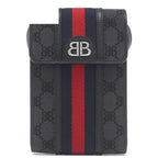 Gucci Shoulder Bag the Hacker Project Canvas Leather Black Silver Collaboration