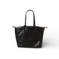 Prada Tote Logo Leather Black Pink
