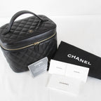 Chanel Quilted Vanity Bag Lambskin Black High Bag