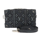 Louis Vuitton Soft Trunk Wallet Shoulder Bag Leather Black Silver