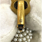 Gucci Taiga Head Earrings in GP and Faux Pearl — view 2