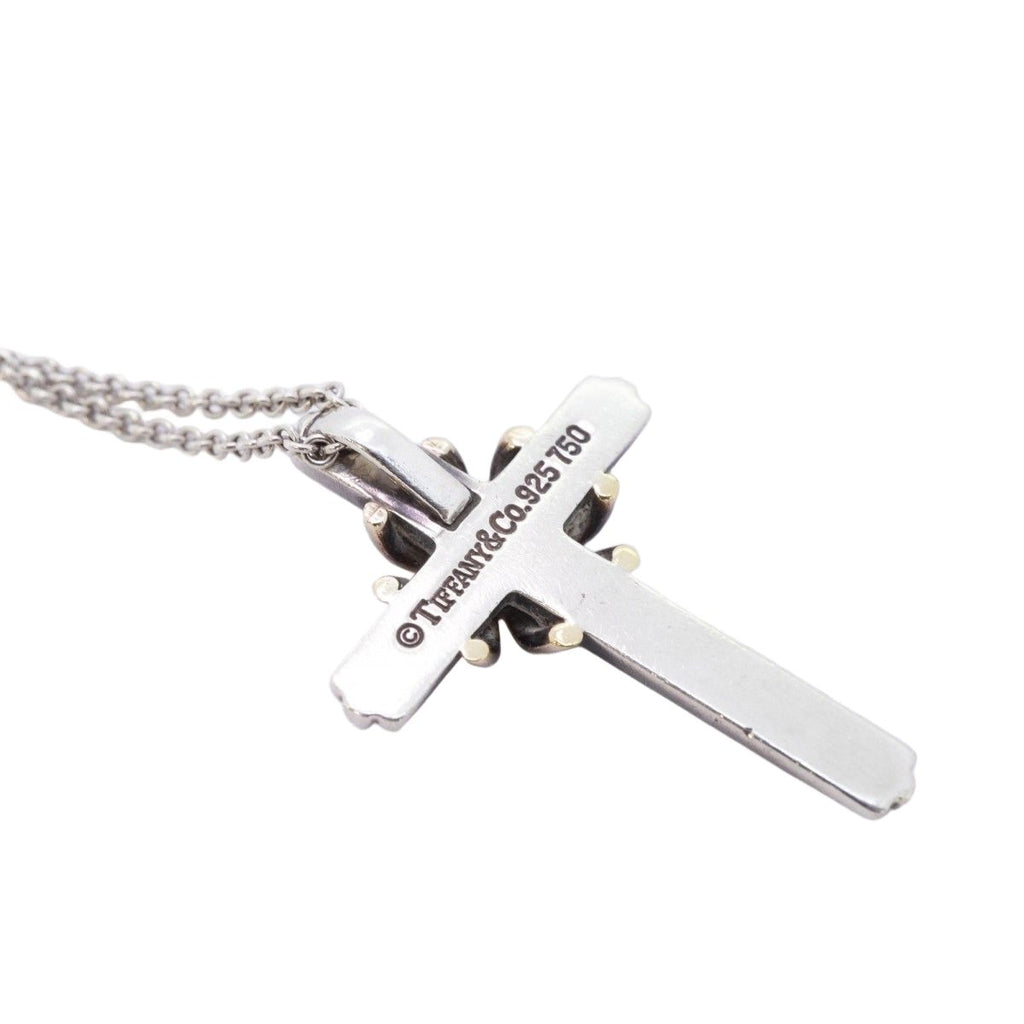 Tiffany & Co Necklace Signature Cross 18k Yellow Gold Silver — view 2