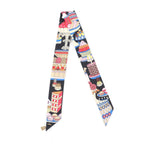 Hermes la Patisserie Francaise Silk Noir Blanc Bleu Twill Charm Scarf — view 3