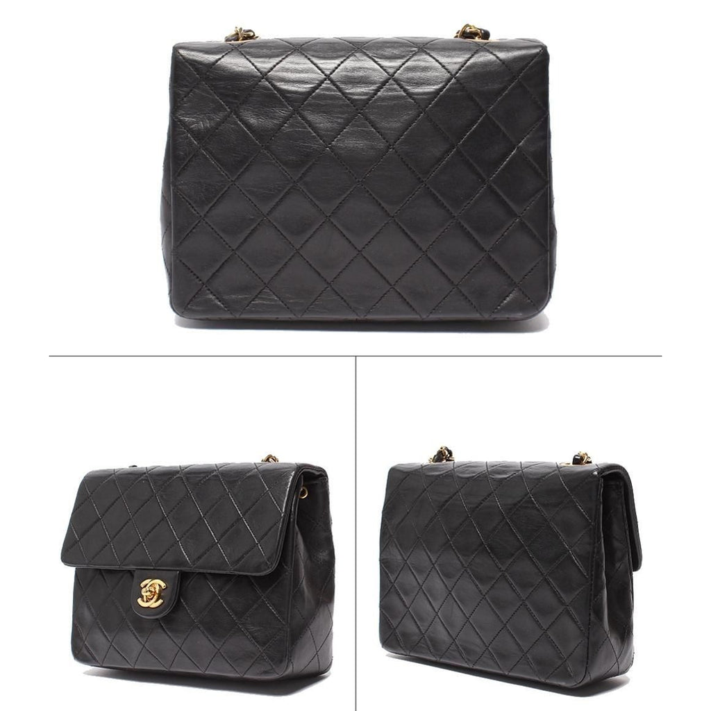 Chanel Chain Shoulder Bag Gold Quilted 20 Lambskin Single Flap — view 2