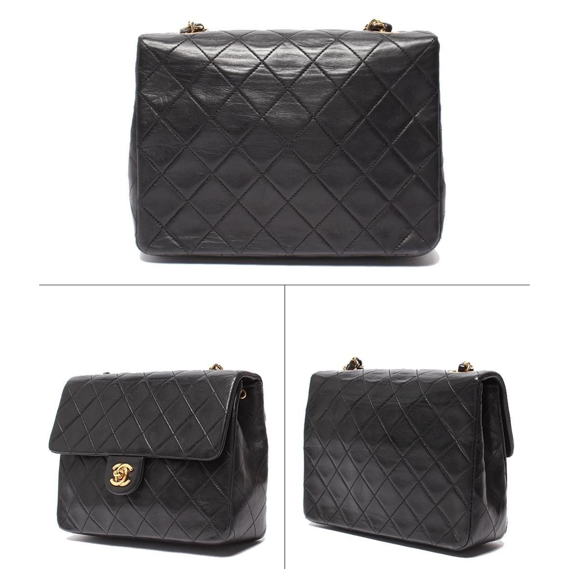 Chanel Chain Shoulder Bag Gold Quilted 20 Lambskin Single Flap — view 2