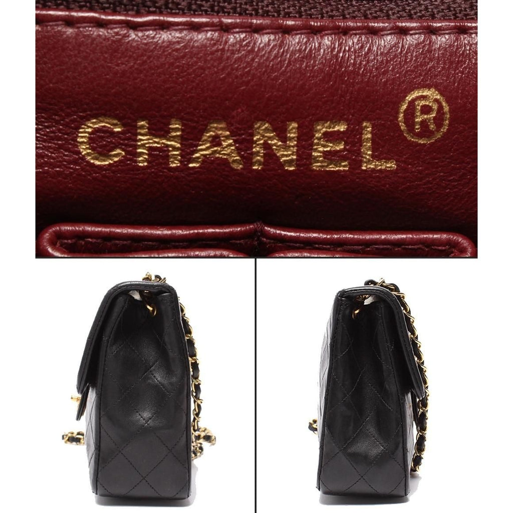 Chanel Chain Shoulder Bag Gold Quilted 20 Lambskin Single Flap — view 4
