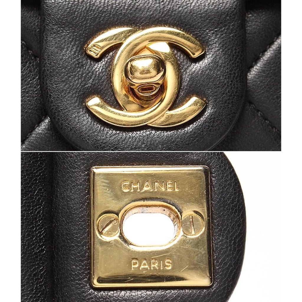 Chanel Chain Shoulder Bag Gold Quilted 20 Lambskin Single Flap — view 6