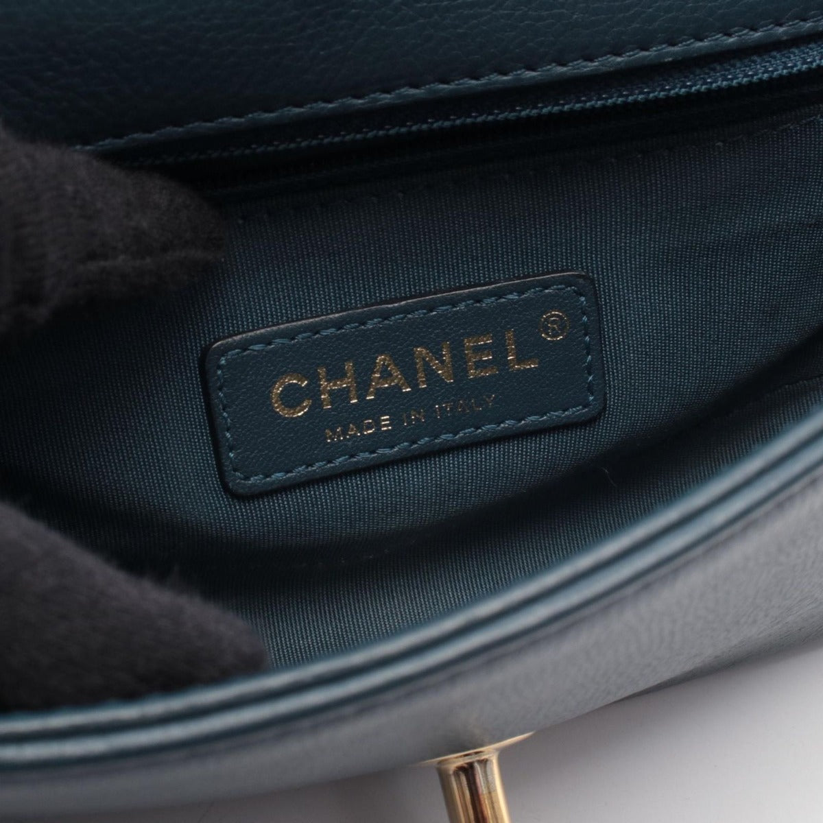 Chanel Shoulder Bag Quilted Blue Leather Mini Chain — view 4