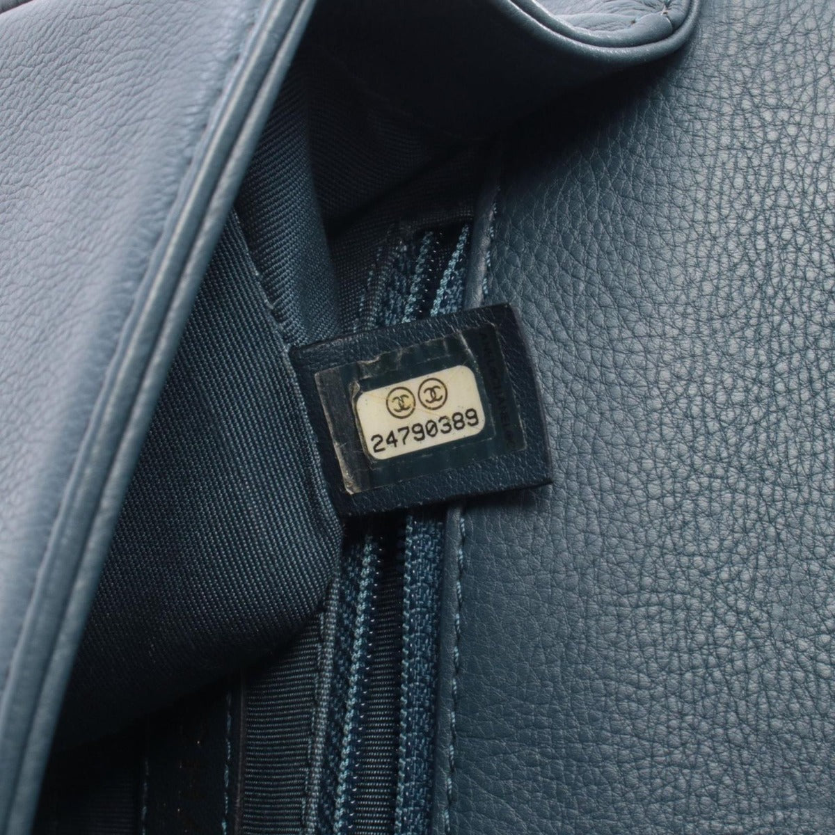Chanel Shoulder Bag Quilted Blue Leather Mini Chain — view 5