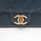 Chanel Shoulder Bag Quilted Blue Leather Mini Chain — view 6