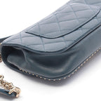 Chanel Shoulder Bag Quilted Blue Leather Mini Chain — view 8