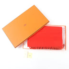 Hermes Cashmere Rouge Pavot Capucine Reversible H Logo Perforated with Fringe — view 2