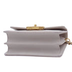 Chanel Chain Shoulder Bag Light Gray Gold Lambskin Quilted CC Mark — view 3