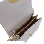 Chanel Chain Shoulder Bag Light Gray Gold Lambskin Quilted CC Mark — view 5