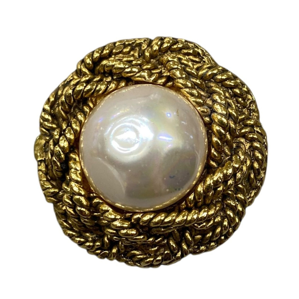 Chanel Pearl Earrings Vintage Gold — view 2