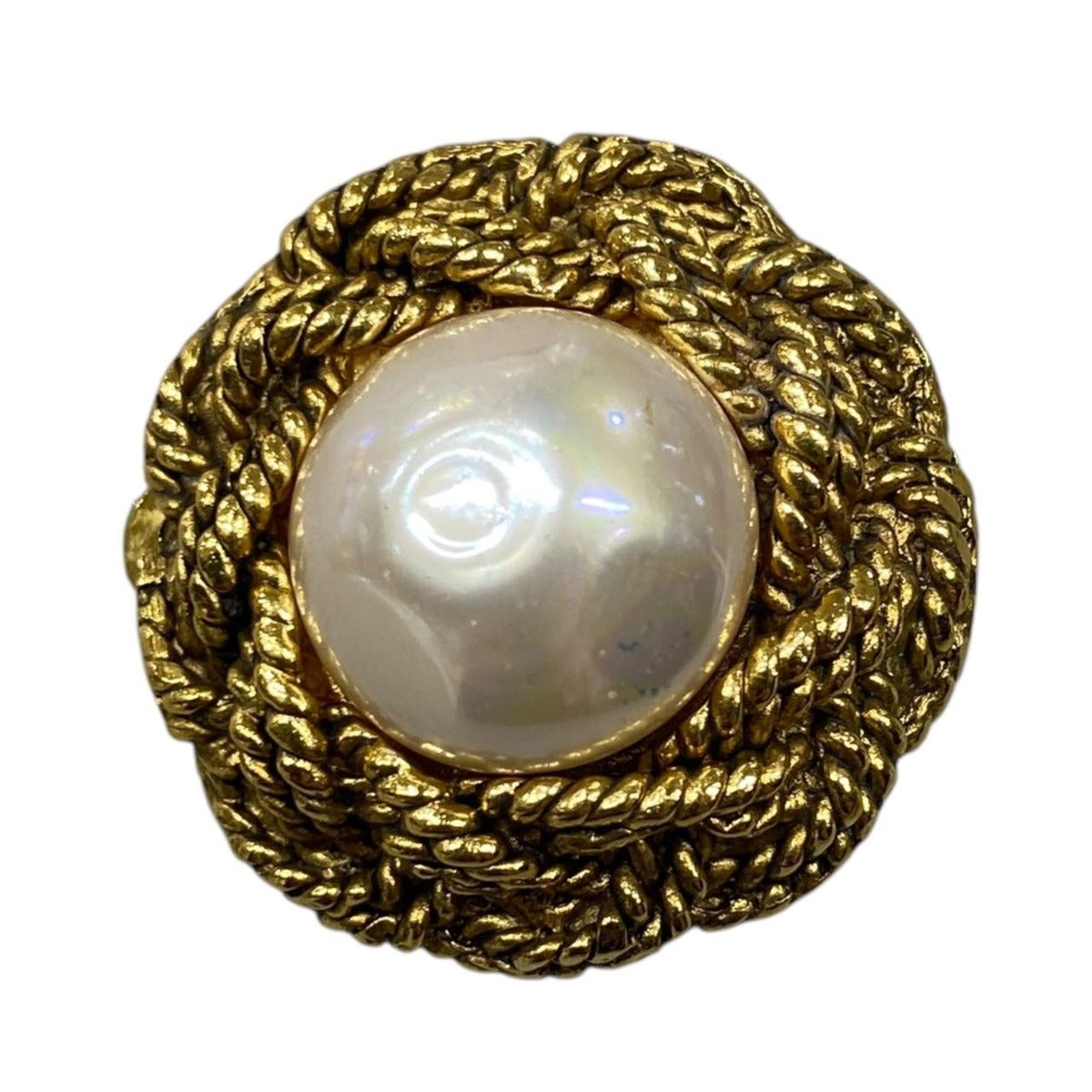 Chanel Pearl Earrings Vintage Gold — view 2