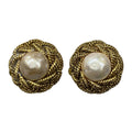 Chanel Pearl Earrings Vintage Gold