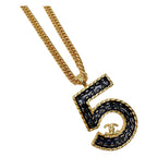 Chanel No5 Denim Plated I24 P Gold Blue Accessory Necklace — view 2