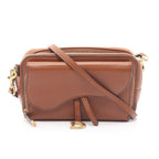 Dior Double Saddle Pouch Brown Leather
