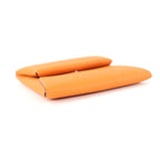 Hermes Bastia Orange Veau Epsom Leather Coin Case Purse B Stamped — view 4
