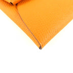 Hermes Bastia Orange Veau Epsom Leather Coin Case Purse B Stamped — view 6