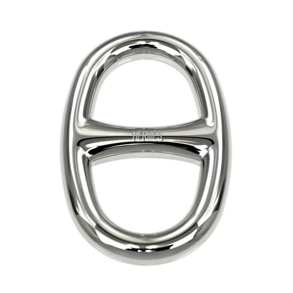 Hermes Scarf Ring Chaine D'Ancre Permanent Brass Palladium Silver