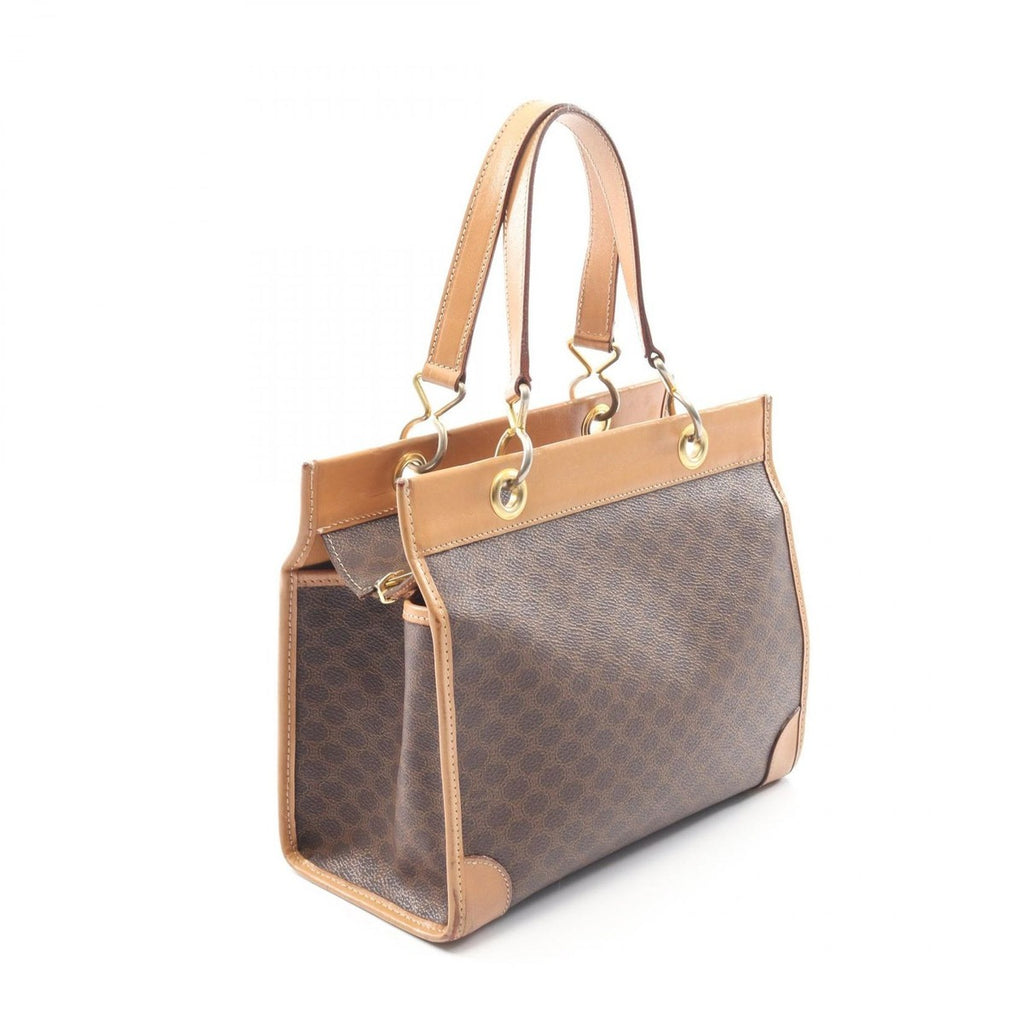 Celine Handbag Macadam Dark Brown Canvas Leather — view 2