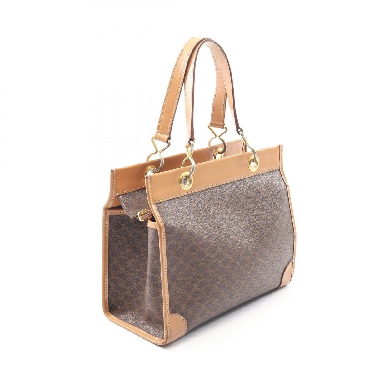 Celine Handbag Macadam Dark Brown Canvas Leather — view 2