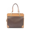 Celine Handbag Macadam Dark Brown Canvas Leather