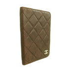 Chanel Notebook Cover Quilted Lambskin Dark Brown Silver Agenda — view 2