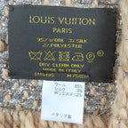 Louis Vuitton Echarpe Logo Mania Shine Wool Silk Scarf with Fringe Beige — view 6