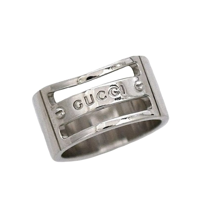 Gucci Logo Ring Silver Size 19 — view 3