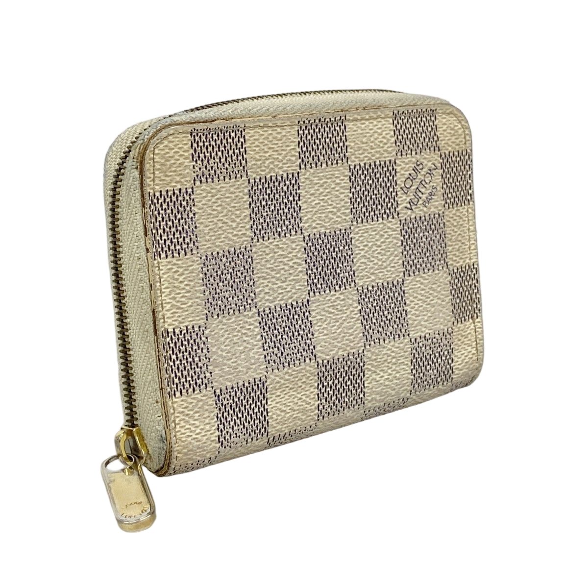 Louis Vuitton Coin Case Damier Azur Zippy Purse White — view 2